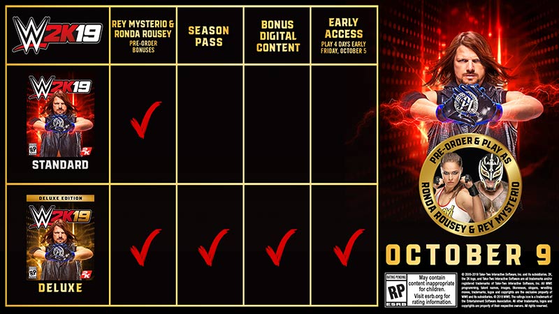 WWE2K19 pre-order