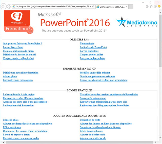 Formation à PowerPoint® 2016